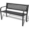 vidaXL Banco de jard&iacute;n de acero negro 118 cm