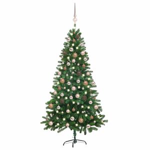 vidaXL &Aacute;rbol de Navidad preiluminado con luces y bolas verde 180 cm