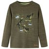 Camiseta infantil de manga larga caqui oscuro m&eacute;lange 104