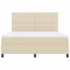 vidaXL Cama tipo Box Spring con colch&oacute;n Crema 180 x 200 cm tela