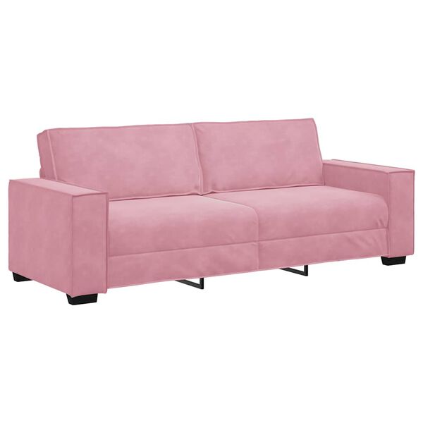 vidaXL Sofá de 3 plazas terciopelo rosa 180 cm