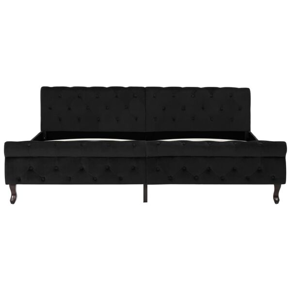 vidaXL Estructura de cama sin colchón terciopelo negro 200x200 cm