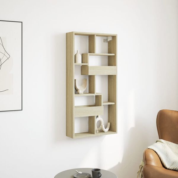 vidaXL Armario de pared madera ingenier&iacute;a roble Sonoma 50x15x100 cm