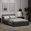 vidaXL Cama canapé hidráulica con LED cuero sintético gris 120x200 cm