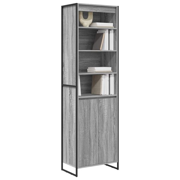 vidaXL Gabinetes Altos 2 pcs Gris Sonoma 60 x 36 x 200 cm