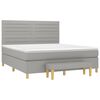vidaXL Cama box spring con colch&oacute;n tela gris claro 180x200 cm