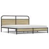 vidaXL Estructura de cama sin colch&oacute;n metal roble Sonoma 180x200 cm