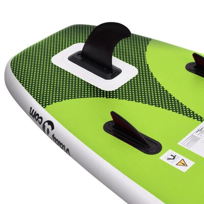 vidaXL Set de tabla de paddle surf hinchable verde 360x81x10 cm