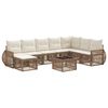 vidaXL Conjunto de sof&aacute;s de jard&iacute;n 9 pcs Beige y blanco crema