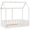 vidaXL Cama con forma de casa para niños madera maciza blanco 70x140cm
