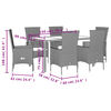 vidaXL Set comedor de jard&iacute;n 7 pzas con cojines rat&aacute;n sint&eacute;tico beige