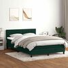vidaXL Cama box spring con colch&oacute;n y LED terciopelo verde oscuro 160x210 cm