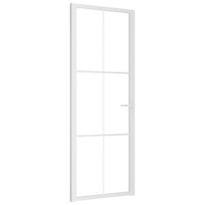 vidaXL Puerta interior vidrio EGS y aluminio blanco 76x201,5 cm