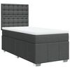 vidaXL Cama box spring con colch&oacute;n tela gris oscuro 90x200 cm