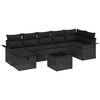 vidaXL Conjunto de sof&aacute; de jard&iacute;n 8 uds. Negro rat&aacute;n sint&eacute;tico