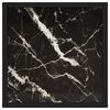 vidaXL Mesa de centro negra con vidrio de m&aacute;rmol negro 40x40x50 cm