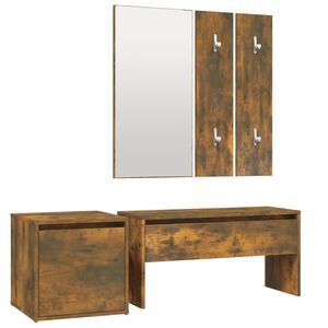 vidaXL Set de muebles de recibidor madera contrachapada roble ahumado