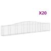 vidaXL Cestas de gaviones 20 uds forma de arco hierro 400x30x60/80 cm