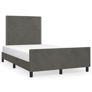 vidaXL Estructura de cama sin colch&oacute;n terciopelo gris oscuro 120x200cm