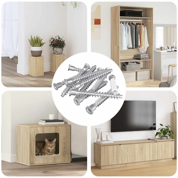 vidaXL Tornillos Confirmat 2100 pcs Plateado Metal