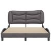 vidaXL Estructura de cama sin colch&oacute;n Hvar cuero sint&eacute;tico gris 140x190 cm