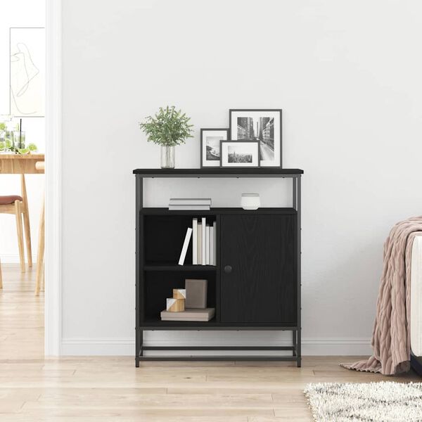 vidaXL Aparador Roble Negro 69 x 35 x 80 cm Madera de ingenier&iacute;a