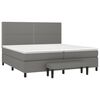 vidaXL Cama box spring con colch&oacute;n tela gris oscuro 200x200 cm