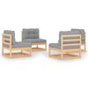 vidaXL Muebles de jard&iacute;n 4 piezas con cojines de madera de pino maciza