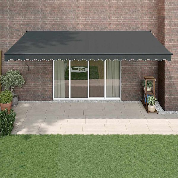vidaXL Toldo retr&aacute;ctil autom&aacute;tico gris antracita 5x3 m
