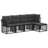 vidaXL Conjunto de sof&aacute;s de exterior Negro Poli&eacute;ster