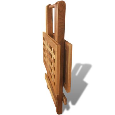 vidaXL Mesa auxiliar plegable 50x50x49 cm madera maciza de nogal