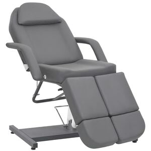 vidaXL Sill&oacute;n de sal&oacute;n de belleza cuero sint&eacute;tico gris 180x62x78 cm
