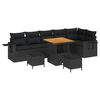 vidaXL Conjunto de sof&aacute;s de jard&iacute;n 9 uds. Negro rat&aacute;n sint&eacute;tico