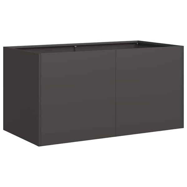 vidaXL Jardinera de acero laminado en fr&iacute;o negro 80x40x40 cm