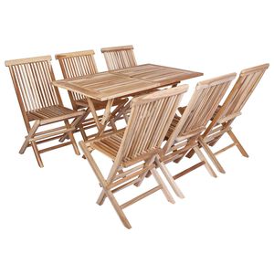 vidaXL Conjunto de Muebles de Jard&iacute;n 7 uds. Natural