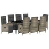 vidaXL Conjunto de Comedor de Jard&iacute;n 9 uds. Gris rat&aacute;n sint&eacute;tico