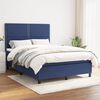 vidaXL Cama box spring con colch&oacute;n tela azul 140x190 cm