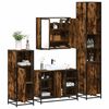 vidaXL Set de muebles ba&ntilde;o 4 pzas madera contrachapada roble ahumado