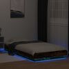 vidaXL Estructura cama con luces LED madera roble ahumado 100x200 cm