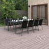 vidaXL Juego de comedor para jard&iacute;n 9 piezas acero
