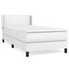vidaXL Cama box spring con colch&oacute;n cuero sint&eacute;tico blanco 100x200 cm