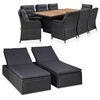 vidaXL Juego de comedor de jard&iacute;n 11 piezas rat&aacute;n sint&eacute;tico negro