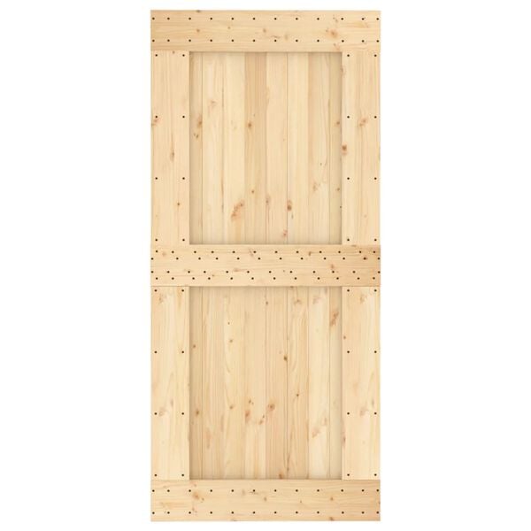 vidaXL Puerta corredera con herrajes madera maciza de pino 95x210 cm
