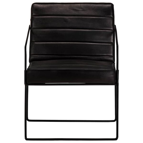 vidaXL Sillón de cuero auténtico negro