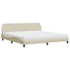 vidaXL Cama con colch&oacute;n Dover tela color crema 200x200 cm