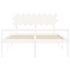 vidaXL Cama personas mayores cabecero madera maciza blanco 160x200 cm