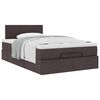 vidaXL Cama otomana con colch&oacute;n marr&oacute;n oscuro 120x200 cm tela