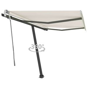 vidaXL Toldo de pie retr&aacute;ctil manual crema 300x250 cm