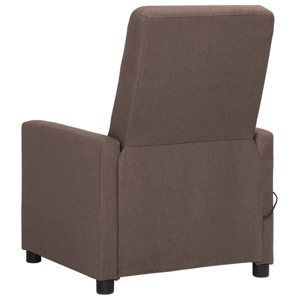 vidaXL Sillón de masaje reclinable de tela gris taupé