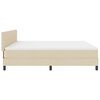 vidaXL Cama tipo Box Spring con colch&oacute;n Crema 200 x 200 cm tela